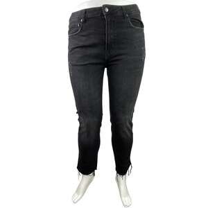 Aeropostale Women's Black Raw Hem High Waisted Skinny Leg Denim Jeans Pants 36